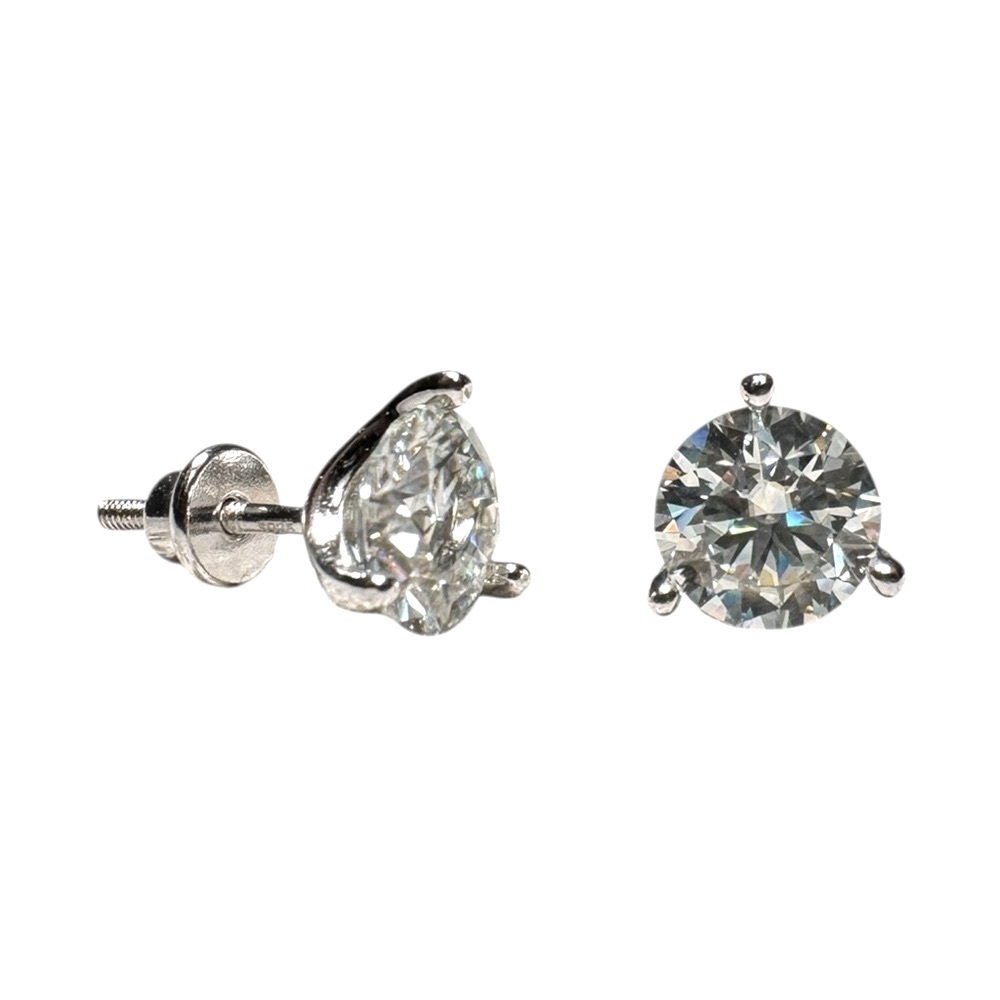 2.0 CTW Moissanite 925 Sterling Silver Stud Earrings Posts NEW F4